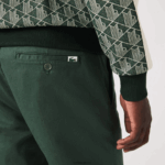 Lacoste מכנסי כותנה נמתחים קלאסיים בגזרה דקיקה DZ4D0D1655 ירוק 5hx גברים - Image 6