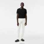 Lacoste מכנסי כותנה נמתחים קלאסיים בגזרה דקיקה DZ4D0D1550 לבן 70V גברים