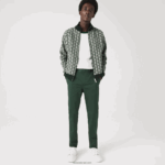 Lacoste מכנסי כותנה נמתחים קלאסיים בגזרה דקיקה DZ4D0D1655 ירוק 5hx גברים