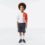 Lacoste מכנסי מיתוג ניגודיות מכותנה אורגנית DZ4D0D3088 כחול kxe בנים