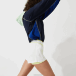 Lacoste מכנסי ניילון קלים ספורטיביים DZ4D0D2659 לבן צהוב צעקני 6b2 נשים - Image 2