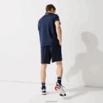 Lacoste מכנסי ספורט קלים במהדורה פתוחה צרפתית DZ4D0D1546 לבן כחול כהה r20 גברים - Image 3