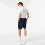 Lacoste מכנסי ספורט קלים במיוחד DZ4D0D1411 כחול כהה לבן 525 גברים - Image 3