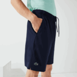Lacoste מכנסי ספורט קלים במיוחד DZ4D0D1411 כחול כהה לבן 525 גברים - Image 10
