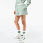 Lacoste מכנסי פופלין מכותנה עם פסים DZ4D0D2455 ירוק חאקי לבן vi4 נשים - Image 2