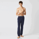 Lacoste מכנסי פיג'מה בג'רזי בשלושה גוונים DZ4D0D1402 כחול כהה 166 גברים