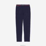 Lacoste מכנסי פיג'מה בג'רזי בשלושה גוונים DZ4D0D1402 כחול כהה 166 גברים - Image 4