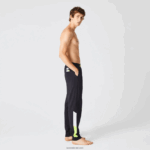 Lacoste מכנסי פיג'מה צמר לוגו אוברסייז DZ4D0D1566 אפור כהה לבן צהוב p44 גברים - Image 2