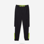 Lacoste מכנסי פיג'מה צמר לוגו אוברסייז DZ4D0D1566 אפור כהה לבן צהוב p44 גברים - Image 5