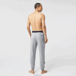 Lacoste מכנסי פיג'מה צמר לוגו אוברסייז DZ4D0D1567 אפור chine לבן כחול כהה tya גברים - Image 3
