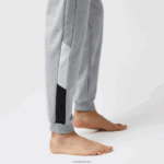 Lacoste מכנסי פיג'מה צמר לוגו אוברסייז DZ4D0D1567 אפור chine לבן כחול כהה tya גברים - Image 6