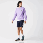 Lacoste מכנסי פליסה קצרים מוברש להקות מודפסות DZ4D0D1496 כחול כהה 166 גברים