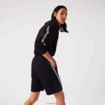 Lacoste מכנסי פליסה קצרים מוברש להקות מודפסות DZ4D0D1497 שחור 031 גברים - Image 6