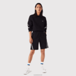 Lacoste מכנסי פליסה קצרים מוברש להקות מודפסות DZ4D0D1497 שחור 031 גברים
