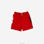 Lacoste מכנסי פסים ספורטיביים DZ4D0D1633 אדום לבן שחור cmy גברים