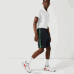 Lacoste מכנסי צד ממותגי ספורט DZ4D0D1506 כחול כהה ירוק mr0 גברים - Image 2