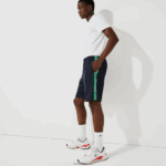 Lacoste מכנסי צד ממותגי ספורט DZ4D0D1506 כחול כהה ירוק mr0 גברים