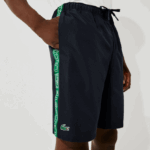 Lacoste מכנסי צד ממותגי ספורט DZ4D0D1506 כחול כהה ירוק mr0 גברים - Image 4