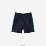 Lacoste מכנסי צד ממותגי ספורט DZ4D0D1506 כחול כהה ירוק mr0 גברים - Image 5