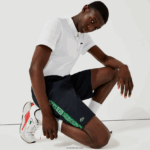 Lacoste מכנסי צד ממותגי ספורט DZ4D0D1506 כחול כהה ירוק mr0 גברים - Image 7