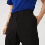 Lacoste מכנסי צ'ינס קלילים עמידים במים בכושר דק DZ4D0D1588 שחור 031 גברים - Image 8