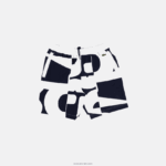 Lacoste מכנסי צמר כותנה בהדפס גרפי של מורשת DZ4D0D1637 כחול כהה לבן 525 גברים