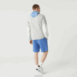 Lacoste מכנסי צמר כותנה בהדפס חתימה DZ4D0D1435 כחול chin hg3 גברים - Image 3