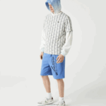 Lacoste מכנסי צמר כותנה בהדפס חתימה DZ4D0D1435 כחול chin hg3 גברים - Image 4