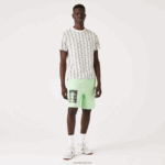 Lacoste מכנסי צמר כותנה עם הדפס מורשת חיים DZ4D0D1585 הי ירוק גברים