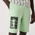 Lacoste מכנסי צמר כותנה עם הדפס מורשת חיים DZ4D0D1585 הי ירוק גברים - Image 5