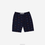 Lacoste מכנסי צמר כותנה עם הדפס תנינים DZ4D0D1499 כחול כהה לבן qrn גברים - Image 4