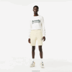 Lacoste מכנסי צמר מכותנה אורגנית לא מוברשת DZ4D0D486 לבן xfj גברים