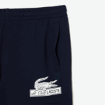 Lacoste מכנסי צמר מכותנה אורגנית לא מוברשת DZ4D0D487 כחול כהה 166 גברים - Image 5