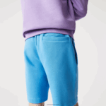 Lacoste מכנסי צמר מכותנה אורגנית מוברש DZ4D0D1370 כחול 4xa גברים - Image 3