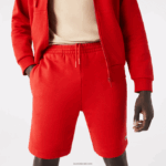 Lacoste מכנסי צמר מכותנה אורגנית מוברש DZ4D0D1373 אדום 240 גברים - Image 2