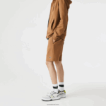 Lacoste מכנסי צמר מכותנה אורגנית מוברש DZ4D0D1397 חום z0w גברים - Image 2