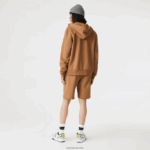 Lacoste מכנסי צמר מכותנה אורגנית מוברש DZ4D0D1397 חום z0w גברים - Image 3