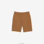 Lacoste מכנסי צמר מכותנה אורגנית מוברש DZ4D0D1397 חום z0w גברים - Image 4