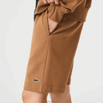 Lacoste מכנסי צמר מכותנה אורגנית מוברש DZ4D0D1397 חום z0w גברים - Image 6