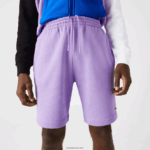 Lacoste מכנסי צמר מכותנה אורגנית מוברש DZ4D0D1425 gfu סגול גברים - Image 2