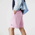 Lacoste מכנסי צמר מכותנה אורגנית מוברש DZ4D0D1576 ורוד z4h גברים - Image 2