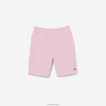 Lacoste מכנסי צמר מכותנה אורגנית מוברש DZ4D0D1576 ורוד z4h גברים - Image 4