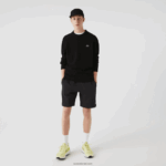 Lacoste מכנסי צמר מכותנה אורגנית מוברש DZ4D0D1597 אפור el6 גברים