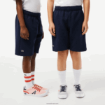 Lacoste מכנסי צמר מכותנה אורגנית מוברש DZ4D0D3100 כחול כהה 166 ילדים - Image 2