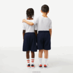 Lacoste מכנסי צמר מכותנה אורגנית מוברש DZ4D0D3100 כחול כהה 166 ילדים - Image 3