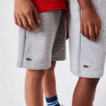 Lacoste מכנסי צמר מכותנה אורגנית מוברש DZ4D0D3101 chine אפור cca ילדים - Image 4