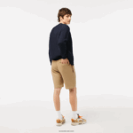 Lacoste מכנסי צמר מכותנה אורגנית מוברש DZ4D0D414 בז' cb8 גברים - Image 3