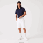 Lacoste מכנסי צמר מכותנה אורגנית מוברש DZ4D0D415 לבן 001 גברים