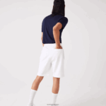 Lacoste מכנסי צמר מכותנה אורגנית מוברש DZ4D0D415 לבן 001 גברים - Image 3