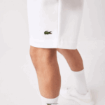 Lacoste מכנסי צמר מכותנה אורגנית מוברש DZ4D0D415 לבן 001 גברים - Image 4